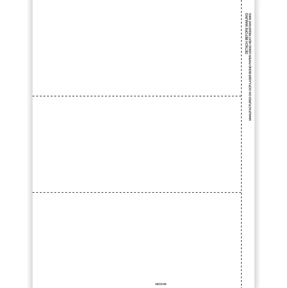 ComplyRight® 1099-NEC Blank Tax Form with Copy B Backer and Stub, 8-1/2" x 11", Pack of 150 Forms