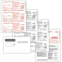 ComplyRight® 1099-NEC Tax Forms Set, 4-Part, 3-Up, Copies A/B/C, 8-1/2" x 11", with Envelopes, Pack Of 25