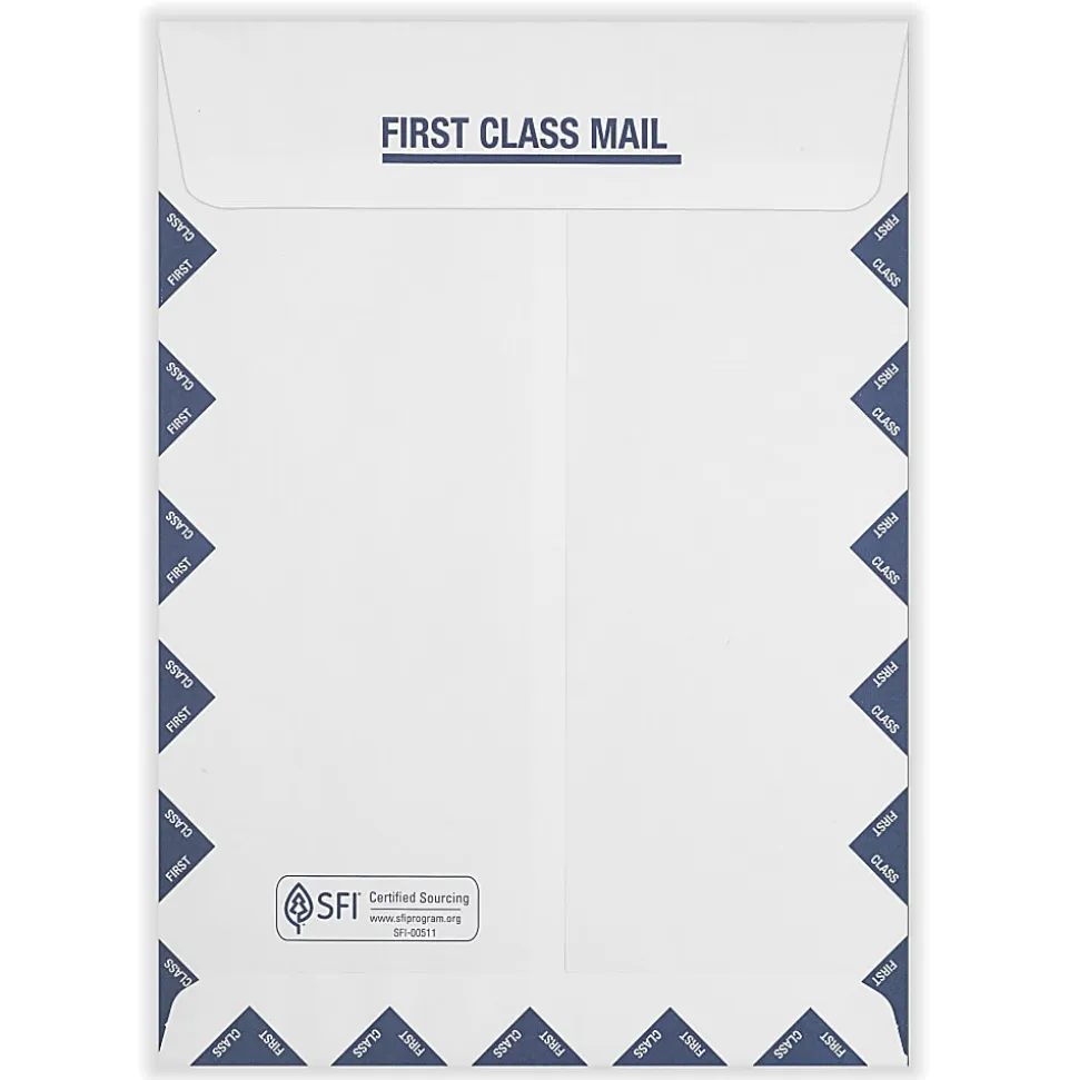 ComplyRight Right-Window Jumbo Envelopes For CMS-1500 Health Insurance Forms, NO Wording, Self-Seal, White, 9" x 12-1/2", Pack Of 500