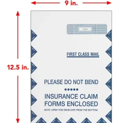 ComplyRight Right-Window Jumbo Envelopes For CMS-1500 Health Insurance Forms, Self-Seal, White, 9" x 12-1/2", Pack Of 500