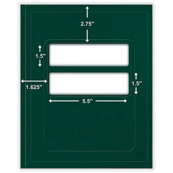 ComplyRightĀ® Tax Presentation Folder, Double Windows, 1/2" Spine, Single Pocket, Green, 8-3/4" x 11-1/4", Pack of 50