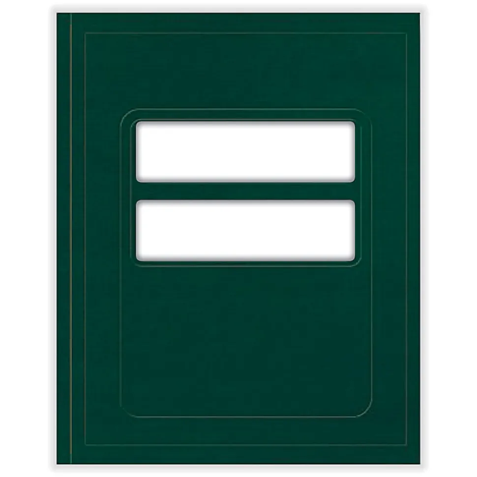 ComplyRight® Tax Presentation Folder, Double Windows, 1/2" Spine, Single Pocket, Green, 8-3/4" x 11-1/4", Pack of 50