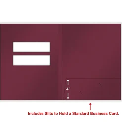 ComplyRightĀ® Tax Presentation Folder, Double Windows, 1/2" Spine, Single Pocket, Burgundy, 8-3/4" x 11-1/4", Pack of 50
