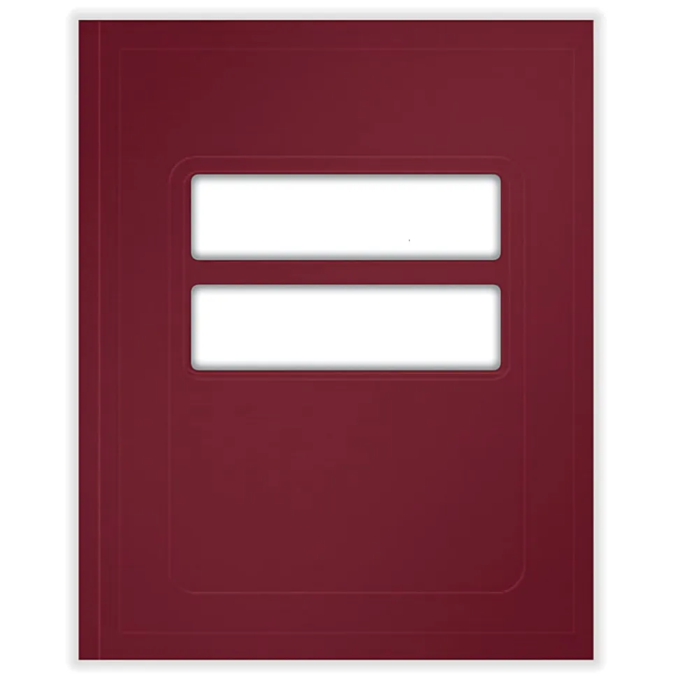 ComplyRight® Tax Presentation Folder, Double Windows, 1/2" Spine, Single Pocket, Burgundy, 8-3/4" x 11-1/4", Pack of 50