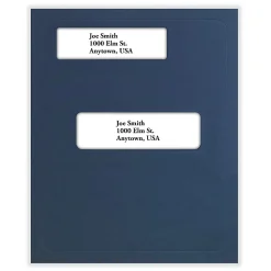 ComplyRight® Tax Presentation Folder, Double Offset Windows, 1/2" Spine, Single Pocket, Navy Blue, 8-3/4" x 11-1/4", Pack of 50