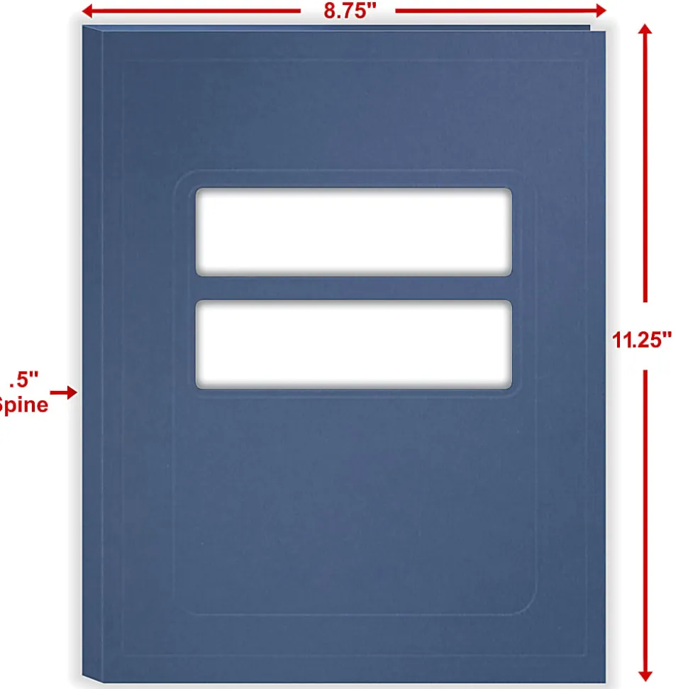 ComplyRight® Tax Presentation Folder, Double Windows, Midnight Blue, 8-3/4" x 11-1/4", Pack of 50