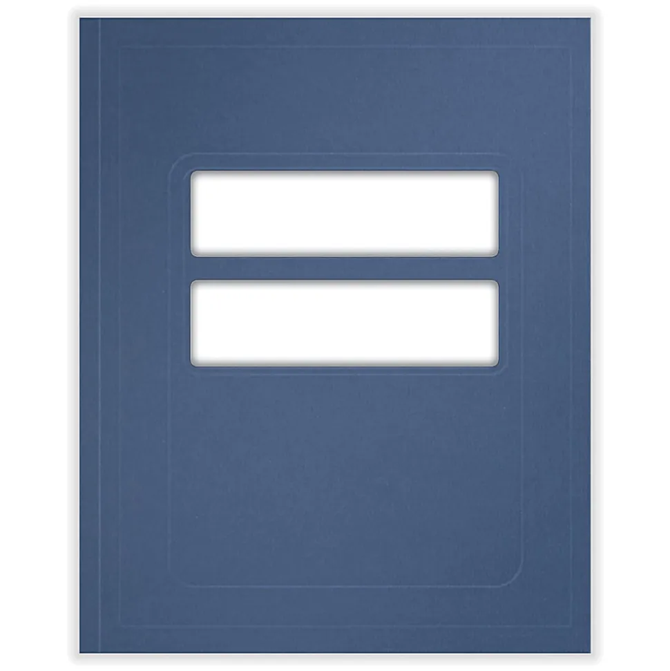 ComplyRight® Tax Presentation Folder, Double Windows, Midnight Blue, 8-3/4" x 11-1/4", Pack of 50
