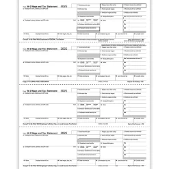 ComplyRight® W-2 Tax Forms, Employee’s Copies B, C, 2 & 2 Combined, 4-Up (Horizontal Format), 8-1/2" x 11", Pack Of 500 Forms