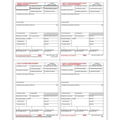 ComplyRight® W-2 Tax Forms, Employee’s Copies B, C, 2 & 2 Combined, 4-Up (Box Format), 8-1/2" x 11", Pack Of 50 Forms