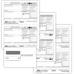 ComplyRight® W-2 Tax Form Set with Envelopes, 5-Part, Recipient Copy Only, 2-Up, Pack of 50