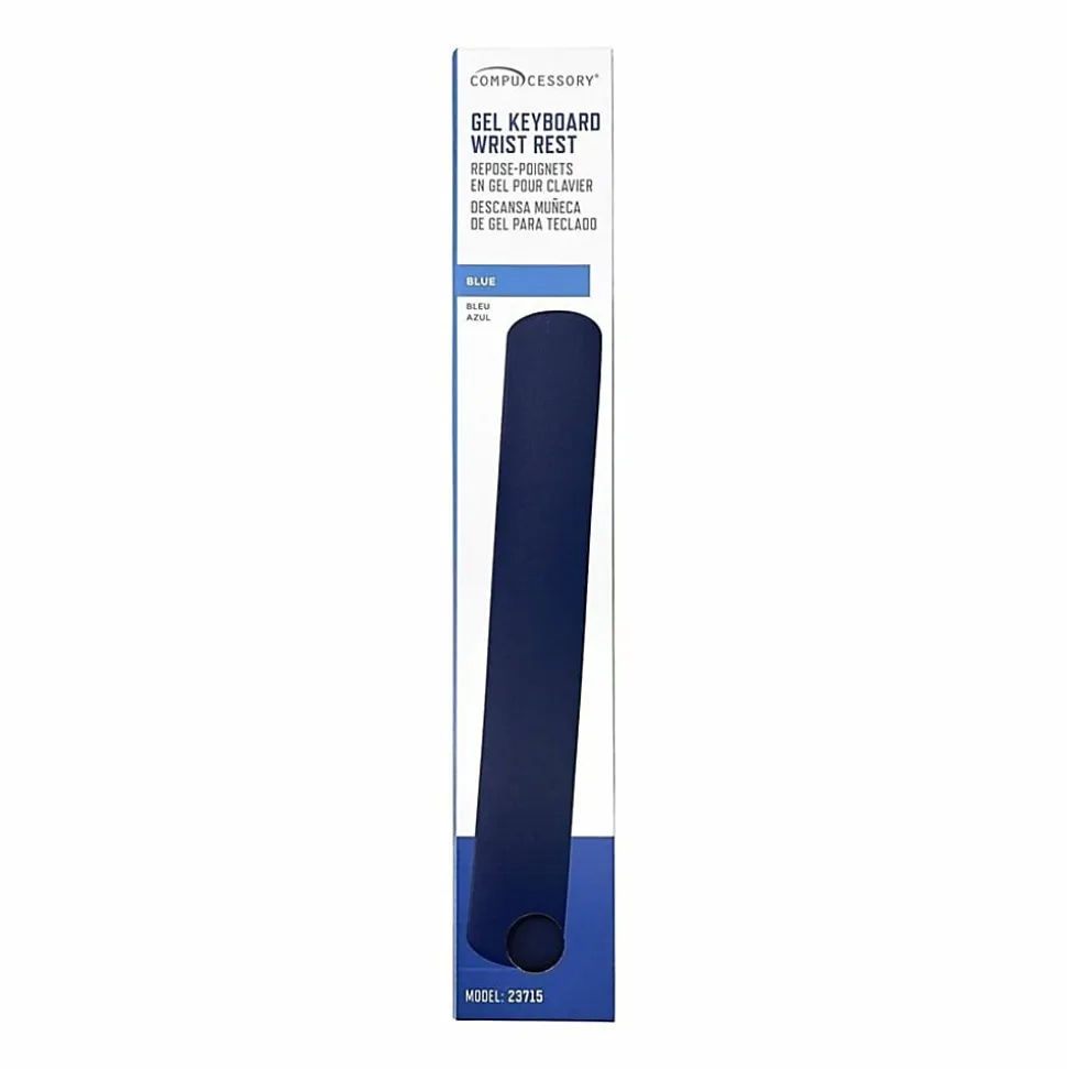 Compucessory Gel Keyboard Wrist Rest Pads, 19"H x 2.87"W x 0.75"D, Blue