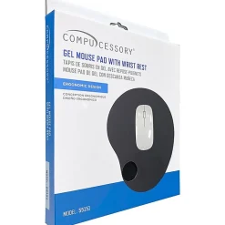 Compucessory Gel Mouse Pad, 9” x 10” x 1”, Black, CCS55151