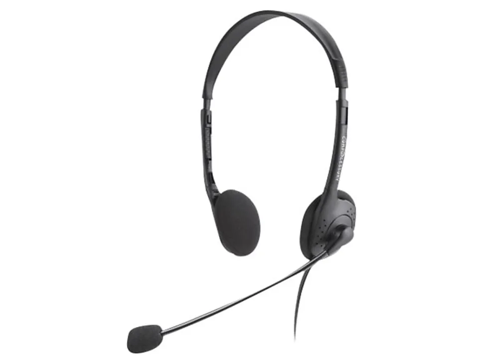 Compucessory Lightweight Stereo Headphones with Mic - Stereo - Mini-phone (3.5mm) - Wired - 32 Ohm - 20 Hz - 15154