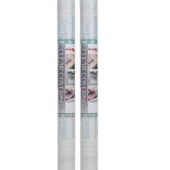 Con-Tact Clear Cover Adhesive Coverings, 18" x 16', Clear Matte, Pack Of 2 Coverings