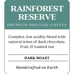 Copper Moon Single-Serve Coffee Pods for Keurig K-Cup Brewers, Dark Roast, Organic Rainforest Reserve, 72 Count