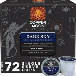 Copper Moon Single-Serve Coffee Pods for Keurig K-Cup Brewers, Dark Roast, Dark Sky Blend, 72 Count