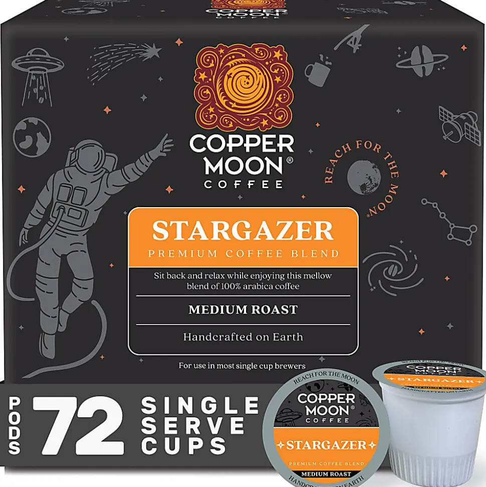 Copper Moon Single-Serve Coffee Pods for Keurig K-Cup Brewers, Medium Roast, Stargazer Blend, 72 Count