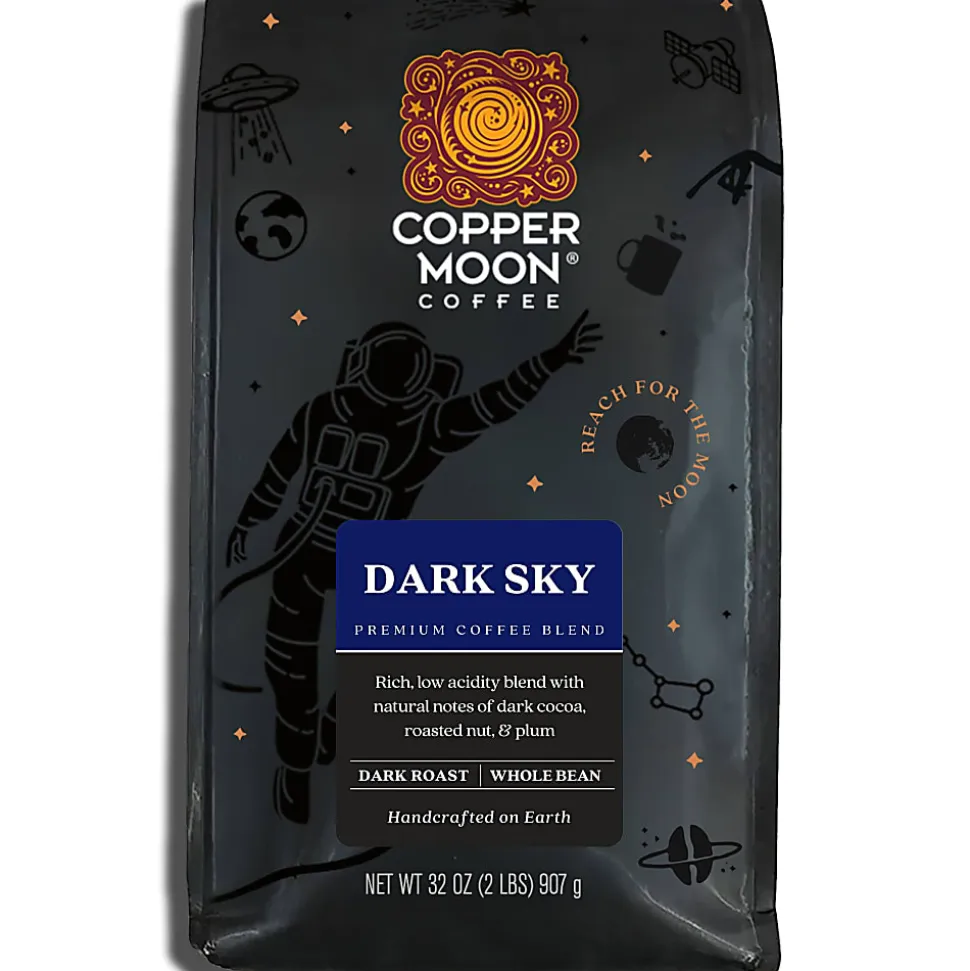 Copper Moon Whole Bean Coffee, Dark Roast, Dark Sky Blend, 2 Lb