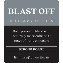 Copper Moon Whole Bean Coffee, Strong Roast, Blast Off High Caffeine Blend, 2 Lb