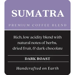 Copper Moon Whole Bean Coffee, Dark Roast, Sumatra Blend, 4 Bags (2 lbs. Each)