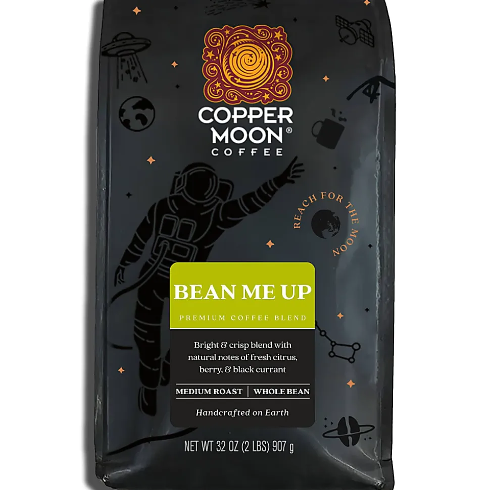 Copper Moon Whole Bean Coffee, Light Roast, Bean Me Up Blend, 2 Lb