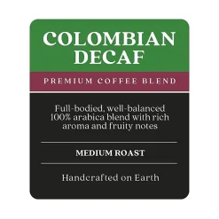 Copper Moon® World Coffees Whole Bean Coffee, Medium Roast, Colombian Decaf, 4 Bags (2 lbs Each)