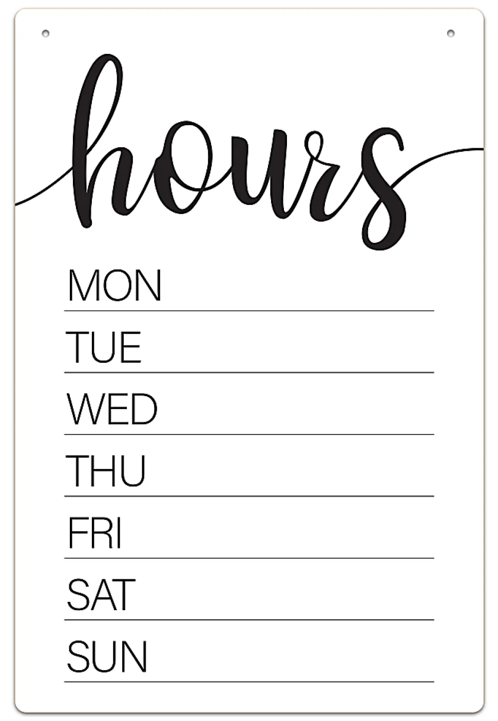 COSCO® Dry-Erase Hours Sign, 8" x 12", White