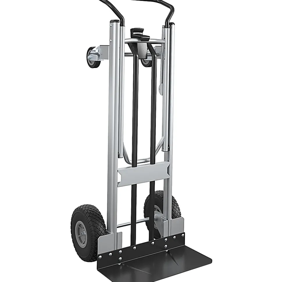Cosco 2-in-1 Hybrid Hand Truck, 1000 lb Capacity, 4 Casters, 19.50"L x 19.50"W x 48"H, Black
