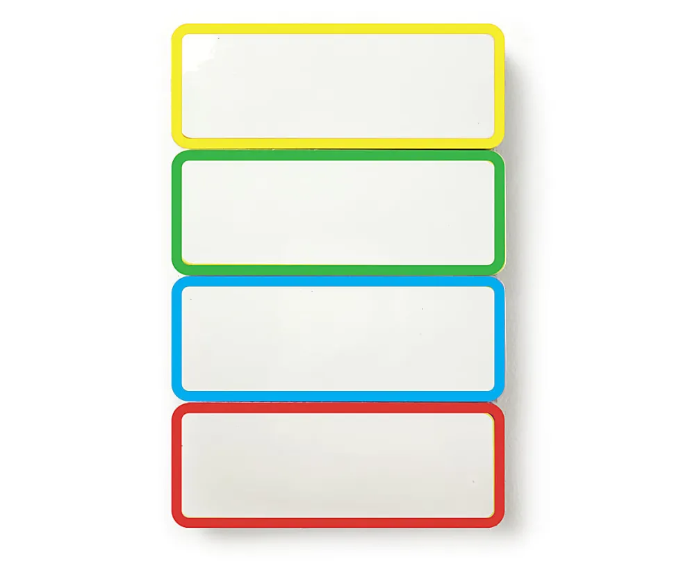 COSCO® Magnetic Dry-Erase Signs, 3-1/4" x 1-1/4", White/Multicolor, Set Of 24 Signs