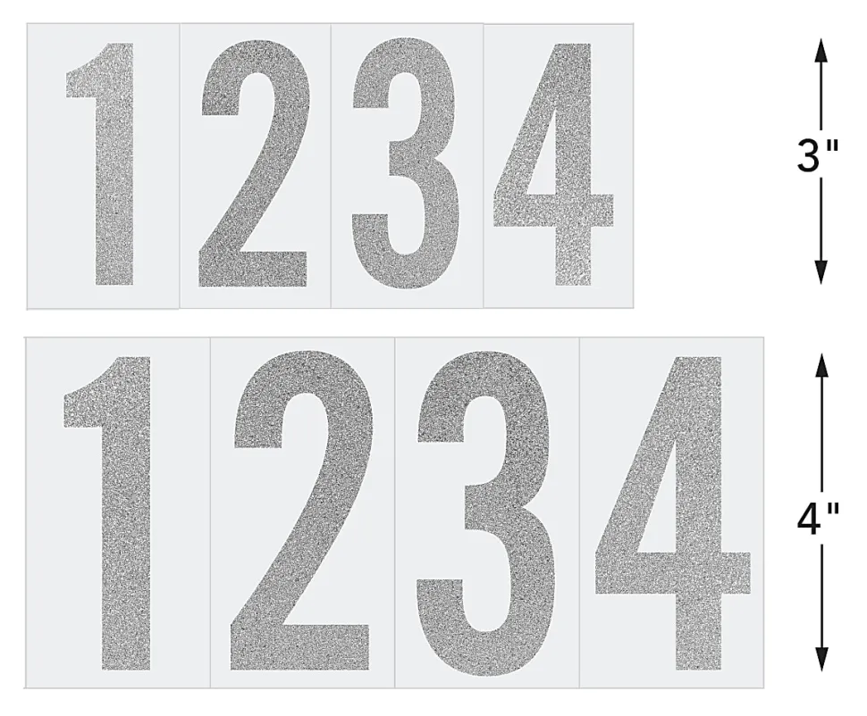 COSCO® Reflective Adhesive Numbers, 3"/4", Reflective Silver, Pack Of 50 Numbers