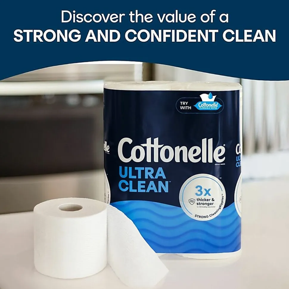 Cottonelle Ultra Clean Toilet Paper - 1 Ply - White - Paper - 12 / Pack