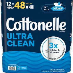 Cottonelle Ultra Clean Toilet Paper - 1 Ply - White - Paper - 12 / Pack
