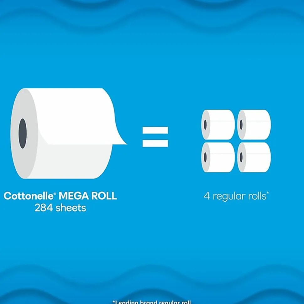 Cottonelle Ultra Clean Toilet Paper - 1 Ply - White - Paper - 12 / Pack