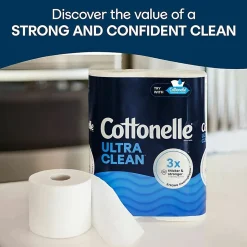 Cottonelle Ultra Clean Toilet Paper - 1 Ply - 248 Sheets/Roll - White - Paper, FiberPack - 12/Pack - 4 / Carton