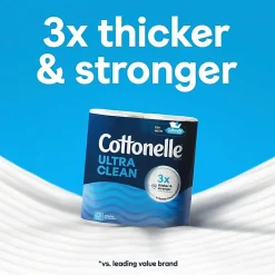 Cottonelle Ultra Clean Toilet Paper - 1 Ply - 248 Sheets/Roll - White - Paper, FiberPack - 12/Pack - 4 / Carton
