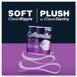 Cottonelle® Ultra ComfortCare Toilet Paper, Soft Tissue, Mega Rolls, Septic Safe, 2-Ply, White, 284/Roll, 12 Rolls/Pack, 48 Rolls/Carton