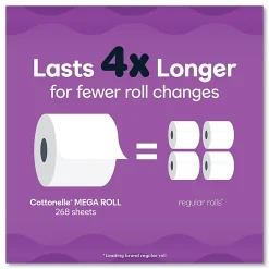 Cottonelle® Ultra ComfortCare Toilet Paper, Soft Tissue, Mega Rolls, Septic Safe, 2-Ply, White, 284/Roll, 12 Rolls/Pack, 48 Rolls/Carton
