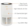 Crane True HEPA Air Purifier with Germicidal UV Light, 300 Sq Ft. Coverage, 9 1/2" x 9 1/2" x 15 1/3", White