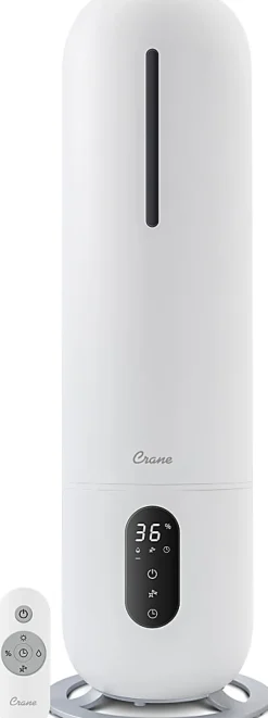 Crane Ultrasonic Cool Mist Tower Humidifier, 2 Gallon, 8-1/2