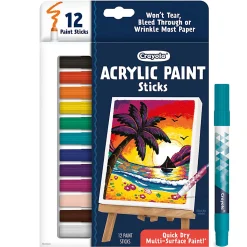 Crayola Acrylic Paint Doodle Sticks, Pack Of 12