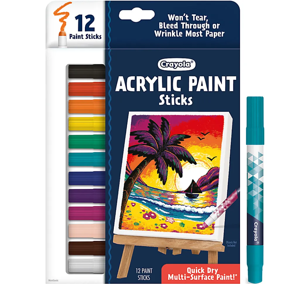 Crayola Acrylic Paint Doodle Sticks, Pack Of 12