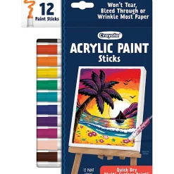 Crayola Acrylic Paint Doodle Sticks, Pack Of 12