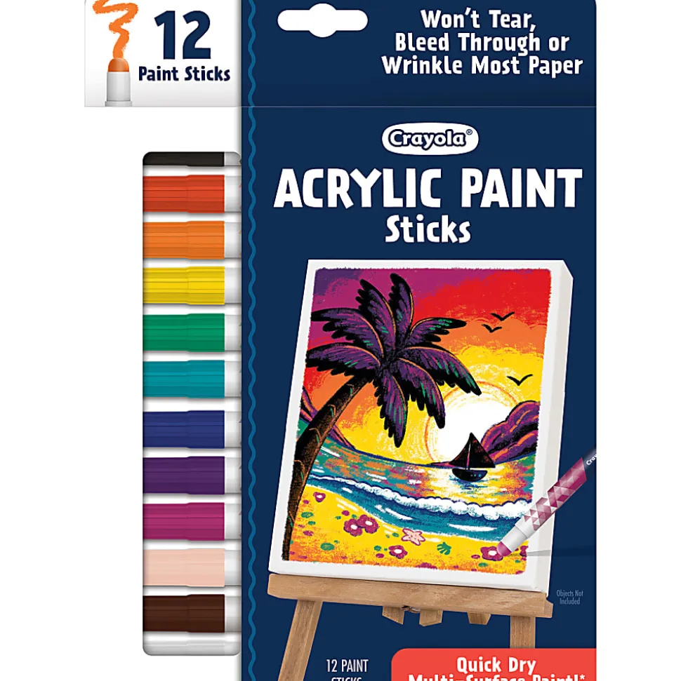 Crayola Acrylic Paint Doodle Sticks, Pack Of 12