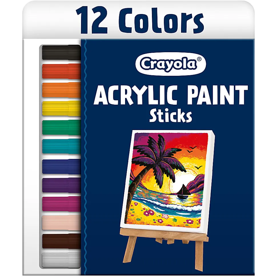 Crayola Acrylic Paint Doodle Sticks, Pack Of 12