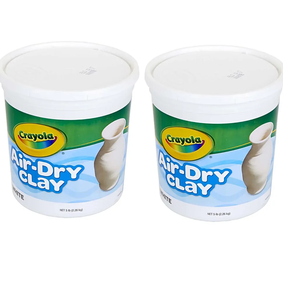 Crayola® Air-Dry Clay, 5 Lb, White, Pack of 2 Tubs