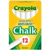 Crayola® Anti-Dust Chalkboard Chalk, 3/8", White, 12 Sticks Per Box, Set Of 24 Boxes