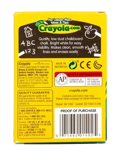 Crayola® Anti-Dust® Chalk, White, Box Of 12 Sticks