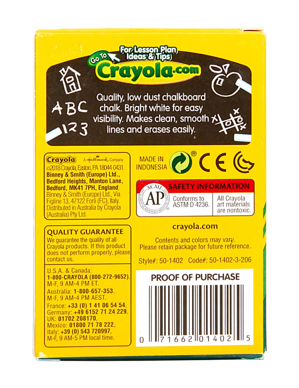 Crayola® Anti-Dust® Chalk, White, Box Of 12 Sticks