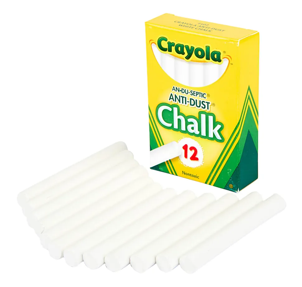 Crayola® Anti-Dust® Chalk, White, Box Of 12 Sticks