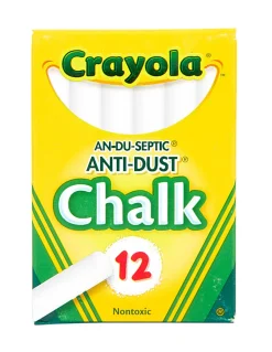 Crayola® Anti-Dust® Chalk, White, Box Of 12 Sticks